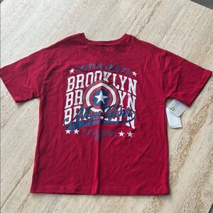 NEW 🆕 Marvel Red Captain America Brooklyn Kids T-Shirt 10-12 years with tags